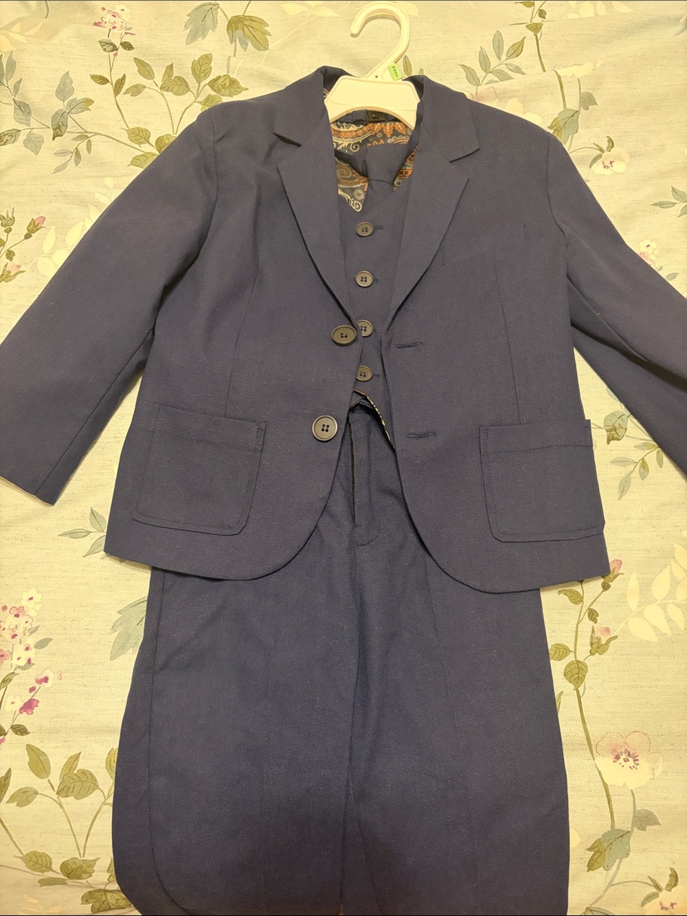 Classic Navy Boys' Suit Jacket and Vest Set